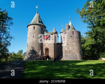 Castell Coch, ou le « Château rouge » Tongwynlais, Cardiff. Pays de Galles du Sud, Royaume-Uni Banque D'Images