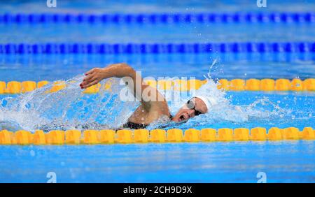 Mireia Belmonte Garcia en action pendant une chaleur du 1500m Freestyle préliminaire féminin au cours de la douze journée des Championnats d'athlétisme européens au London Aquatics Centre, Stratford. Banque D'Images