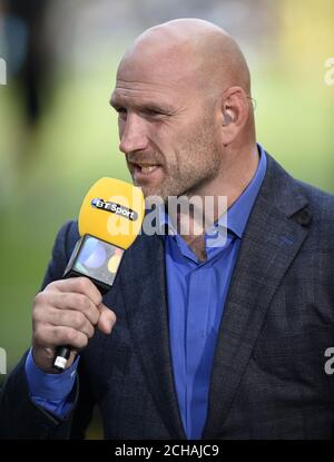 Lawrence Dallaglio, expert en BT Sport, lors de la première finale d'Aviva à Twickenham, Londres. APPUYEZ SUR ASSOCIATION photo. Date de la photo: Samedi 28 mai 2016. Voir PA Story RUGBYU Premiership. Le crédit photo devrait se lire comme suit : Andrew Matthews/PA Wire. RESTRICTIONS : l'utilisation est soumise à des restrictions. Usage éditorial uniquement. Aucune utilisation commerciale. Pour plus d'informations, appelez le +44 (0)1158 447447. Banque D'Images