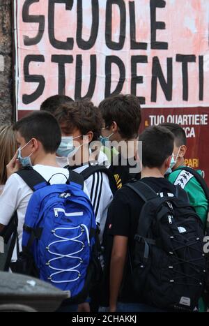 Rome, Italie. 14 septembre 2020. Rome, ouverture de l'année scolaire 2020/2021, dans un lycée romain, avec des mesures de sécurité prudentes contre Covid 19 crédit: Agence de photo indépendante/Alamy Live News Banque D'Images