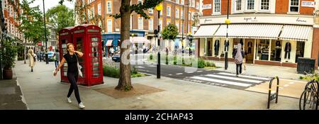 Londres- septembre 2020 : scène de Marylebone High Street. Une zone de vente au détail et de restaurant haut de gamme de Westminster Banque D'Images