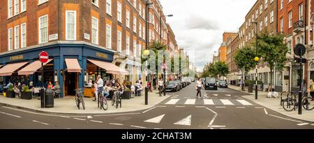 Londres- septembre 2020 : scène de Marylebone High Street. Une zone de vente au détail et de restaurant haut de gamme de Westminster Banque D'Images