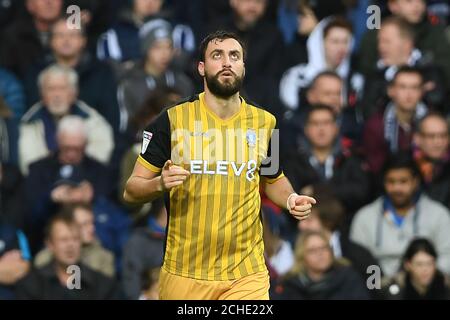 Atdhe Nuhiu de Sheffield Wednesday célèbre le but d'ouverture lors du match du championnat Sky Bet aux Hawthorns, West Bromwich. Banque D'Images