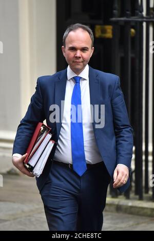 Gavin Barwell, chef de cabinet numéro 10, quitte le 10 Downing Street, Londres. Banque D'Images