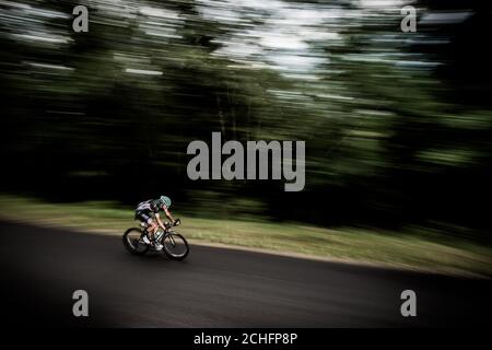 9 juillet 2017, Mont du Chat, France; Cyclisme, Tour de France Etape 9: Emanuel Buchmann descente du Mont du Chat. Banque D'Images