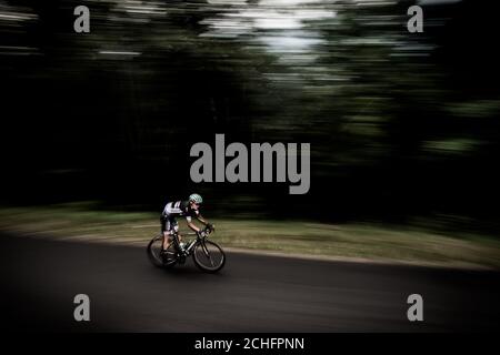 9 juillet 2017, Mont du Chat, France; Cyclisme, Tour de France Etape 9: Pawel Poljanski descente du Mont du Chat. Banque D'Images