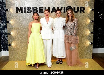 Gugu Mbatha-Raw, Keeley Hawes, Keira Knightley et Suki Waterhouse participant à la première mondiale de MisBehavior qui s'est tenue à l'hôtel Ham Yard de Soho, Londres. Banque D'Images