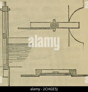 . Traité rudimentaire sur le génie agricole . d'une manière exactement la même, seule l'encadrement doit être renforcé et sécurisé de manière plus solide. Une série de petites barrières manuelles, appelées navettes ou flashs, parfois placées sur le dessus des plus grandes portes. Les conditions prin-cipal à observer dans la construction des travaux sont, qu'ils doivent être une garantie effective againstinds, ou toute élévation soudaine de l'eau dans les canaux.ils devraient être construits de façon aussi permanente que possible, et être faits pour travailler facilement, ce qu'ils font très rarement, et d'accord sur le martelage et le poids avec c Banque D'Images