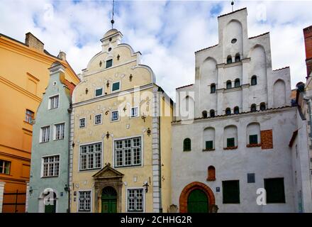 Trois Frères - complexe de trois maisons, situé à Riga, en Lettonie, du XVe au XVIIe siècle Banque D'Images