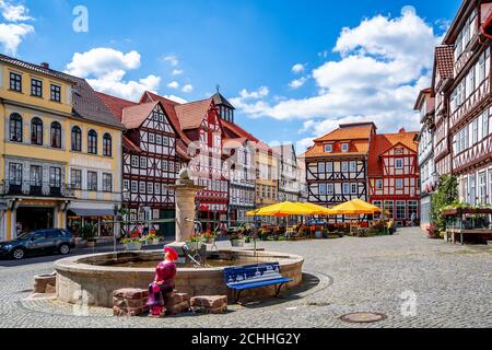 Place de marché à Bad Sooden Allendorf, Allemagne Banque D'Images