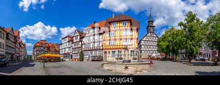 Place de marché à Bad Sooden Allendorf, Allemagne Banque D'Images