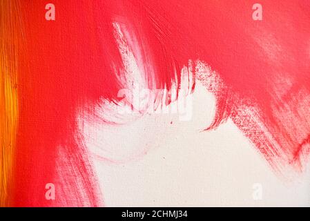 Texture de peinture à l'huile de couleur rouge et rose. Arrière-plan abstrait Banque D'Images