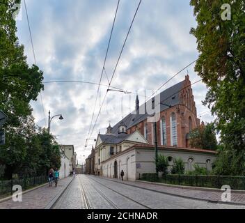 A panorama picture of the Basilica of Holy Trinity (Krakow). Banque D'Images