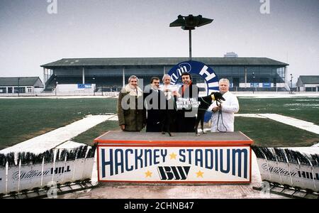 Brent Walker Hackney Greyhound Racing Stadium London, Royaume-Uni. William Hill Super Trapper réunion 1987 Banque D'Images