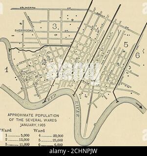 . Fièvre typhoïde ; son lien de causalité, de transmission et de prévention . système hassé a été en mesure de garder le rythme avec la population, et les resulthas a été que dans certaines sections de la ville il ya des maisons de manyhouses qui n'ont pas de raccordement d'égout, mais dépendent des uponprivies, qui dans ce climat froid il est difficile de main-tain en bon état. Pendant un certain nombre d'années, la fièvre typhoïde avait été prévenue dans la ville, mais en 1904 elle a soudainement augmenté, à tel point que le Dr E. O. Jordan a été envoyé pour enquêter sur la cause de l'épidémie. Les données sont citées à partir de son rapport. Les nouveaux cas développés comme suit: Semaine Banque D'Images