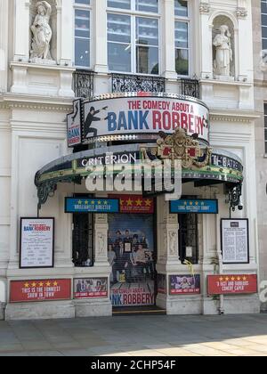 Le Criterion Theatre du West End de Londres, fermé et fermé depuis le 16 mars 2020 à la suite de la pandémie COVID-19. Banque D'Images