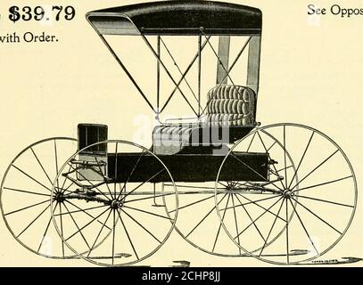 . N° spécial 12 : buggies Muncie . k Brewster vert, ou bois naturel, verni, joliment rayé.Body, noir, tous finis de la meilleure façon possible. RESSORTS—acier de qualité supérieure, trempé dans l'huile. Têtes renforcées, double balayage. HAUT : arceau de 3 ou 4, sièges et supports en cuir, toit en caoutchouc, rideau en caoutchouc au dos, doublé de tissu vert tout-laine de 8 oz, cantonnière en cuir. Les ourtains latéraux sont en caoutchouc vert. VOIE—* pieds 8 pouces de largeur ou 5 pieds 2 pouces de largeur. N'oubliez pas de mentionner ce que vous voulez. GARNITURES – le coussin et le dos sont soit en tissu entièrement en laine de 16 oz, soit en cuir de finition fantaisie, en pate de biscuit, Banque D'Images