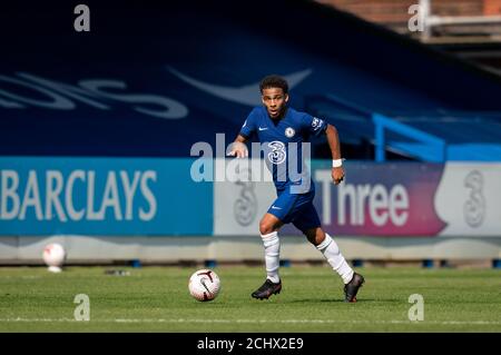 Kingston, Royaume-Uni. 14 septembre 2020. Marcel Lewis de Chelsea lors du match à huis clos de la Premier League 2 entre Chelsea U23 et West Ham United U23 à Kingsmeadow, Kingston, Angleterre, le 14 septembre 2020. Photo d'Andy Rowland. Crédit : Prime Media Images/Alamy Live News Banque D'Images
