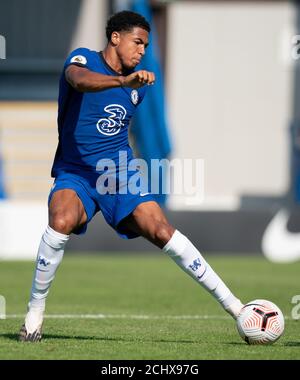 Kingston, Royaume-Uni. 14 septembre 2020. Levi Colwill de Chelsea lors du match à huis clos de la Premier League 2 entre Chelsea U23 et West Ham United U23 à Kingsmeadow, Kingston, Angleterre, le 14 septembre 2020. Photo d'Andy Rowland. Crédit : Prime Media Images/Alamy Live News Banque D'Images