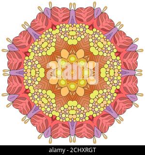 Cute colorés Mandalas. Ornements décoratifs ronde inhabituelle. Illustration de Vecteur