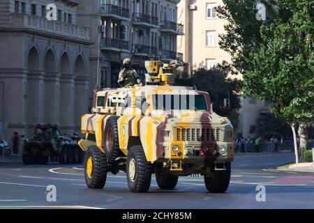 Parade militaire de la machine de combat en Azerbaïdjan. Bakou - Azerbaïdjan : 15 septembre 2018 Banque D'Images