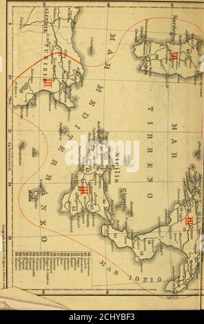 . Sud de l'Italie et de la Sicile, avec des excursions à Malte, Sardaigne, Tunis, et Corfou : manuel pour les voyageurs . P. i/^^—^jl,JL^ U (2j^ L ^ r F. Banque D'Images