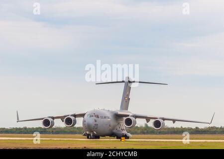 McDonnell Douglas/Boeing USAF C-17A Globemaster III à Wings au-dessus de Houston Spectacle aérien Banque D'Images