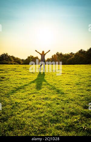 Oxford, Oxfordshire, Royaume-Uni. 14 septembre 2020. Randonnée dans Shotover Park. L’un des jours les plus chauds de l’année au Royaume-Uni jusqu’à présent, et le jour de septembre le plus chaud sinc Banque D'Images