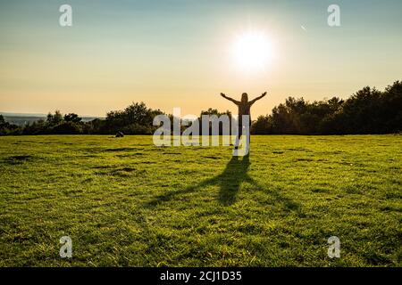 Oxford, Oxfordshire, Royaume-Uni. 14 septembre 2020. Randonnée dans Shotover Park. L’un des jours les plus chauds de l’année au Royaume-Uni jusqu’à présent, et le jour de septembre le plus chaud sinc Banque D'Images