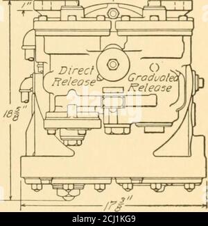 . Freins pneumatiques, un traité à jour sur le frein pneumatique de Westinghouse conçu pour le transport de passagers et de marchandises et pour les voitures électriques . fPipe ^PeduclwnLimitingCl^amberEx. Figure 111. Aperçu de la soupape de commande WESTINGHOUSE 3-E A^^ LTD Banque D'Images