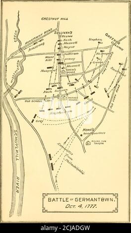 . Washington et son pays: Être Irving's Life of Washington, abrégé pour l'utilisation des écoles, avec introduction, et continuation, donnant un bref aperçu de l'histoire des États-Unis de la découverte de l'Amérique à la fin de la guerre civile . le village d'en haut, c'est-à-dire, depuis le nord. Le Skippack, qui était la route principale, a conduit sur Chestnut Hill et Mount Airy vers et à travers le village de Philadelphie, formant la rue dont nous avons justement parlé. Sur sa droite, et presque parallèle, se trouvait la route Monatawny, passant près de Schuylkill, et entrant dans la route principale en dessous de thevillage. O Banque D'Images
