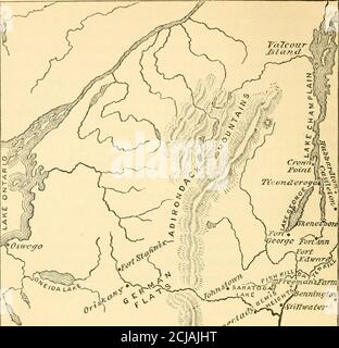 . Washington et son pays: Être Irving's Life of Washington, abrégé pour l'utilisation des écoles, avec introduction, et continuation, donnant un bref aperçu de l'histoire des États-Unis de la découverte de l'Amérique à la fin de la guerre civile . Clairappela un conseil de guerre. Qu'est-ce qui a été fait ? Les batteriesde ce nouveau fort seraient probablement ouverts le lendemain : par thattime Ticonderoga pourrait être complètement investi, et la wholegarrison exposé à la capture. Ils n’avaient pas eu suffisamment de force pour la moitié des travaux, et le général Schuyler, censé être à Albany, ne pouvait leur offrir aucun soulagement. Le d Banque D'Images