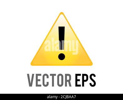 L'icône d'avertissement ou d'alerte du triangle jaune vectoriel isolé avec point d'exclamation noir à l'intérieur Illustration de Vecteur