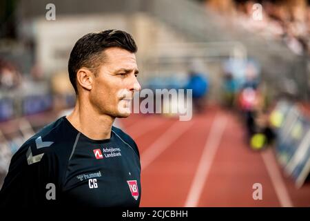 Aarhus, Danemark. 14 septembre 2020. Constantin Galca, directeur de Vejle, a vu pendant le match 3F Superliga entre Aarhus GF et Vejle Boldklub au parc Ceres d'Aarhus. (Crédit photo : Gonzales photo/Alamy Live News Banque D'Images