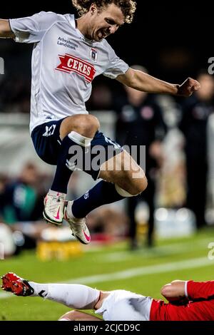 Aarhus, Danemark. 14 septembre 2020. Alexander Munksgaard (13) de l'AGF vu pendant le match 3F Superliga entre Aarhus GF et Vejle Boldklub au parc Ceres à Aarhus. (Crédit photo : Gonzales photo/Alamy Live News Banque D'Images