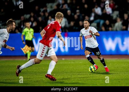 Aarhus, Danemark. 14 septembre 2020. Patrick Olsen (10) d'AGF vu pendant le match 3F Superliga entre Aarhus GF et Vejle Boldklub au parc Ceres d'Aarhus. (Crédit photo : Gonzales photo/Alamy Live News Banque D'Images