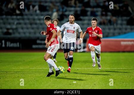 Aarhus, Danemark. 14 septembre 2020. Patrick Olsen (10) d'AGF vu pendant le match 3F Superliga entre Aarhus GF et Vejle Boldklub au parc Ceres d'Aarhus. (Crédit photo : Gonzales photo/Alamy Live News Banque D'Images