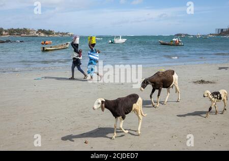 Plage de n'Gor, Dakar, Sénégal, Afrique de l'Ouest Banque D'Images