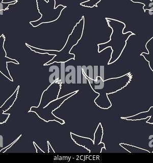 Silhouettes d'oiseaux - motif sans coutures Illustration de Vecteur