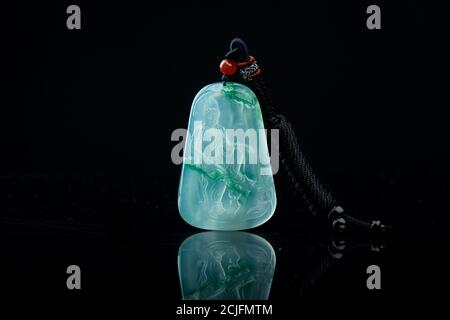 Pendentif jade Quan Yin Banque D'Images