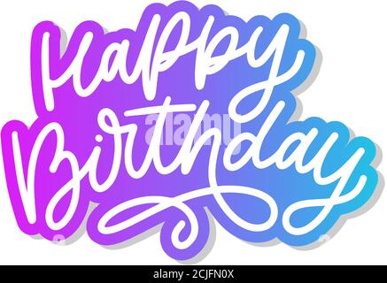 Joyeux anniversaire lettre calligraphie vectorisation typographie texte illustration Illustration de Vecteur