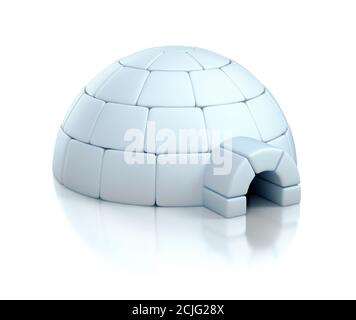 illustration 3d igloo sur fond blanc Banque D'Images