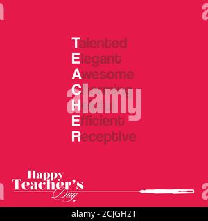 Bannière « Happy Teacher's Day » - Typographie Banque D'Images