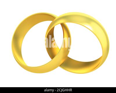 deux anneaux d'or croisés symbolisant le mariage Banque D'Images