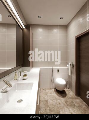 Salle de bains de style contemporain. images 3d Banque D'Images