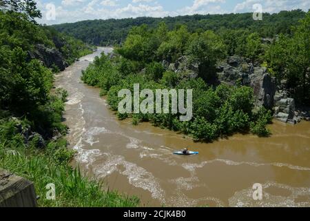 Rivière Potomac, Great Falls, Maryland, États-Unis Banque D'Images