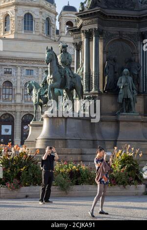 Theresien Platz, Vienne, Autriche Banque D'Images