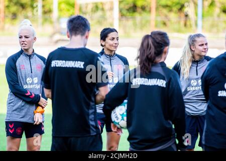 Copenhague, Danemark. 14 septembre 2020. Nadia Nadim de l'équipe nationale danoise vue dans la zone mixte et formation ouverte avant le match de qualification Euro entre la Bosnie-Herzégovine et le Danemark. (Crédit photo: Gonzales photo - Dejan Obretkovic). Banque D'Images