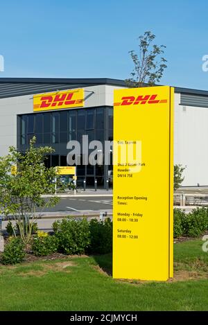 Le centre DHL à ozone Park, Howden, East Yorkshire, Angleterre, Royaume-Uni Banque D'Images