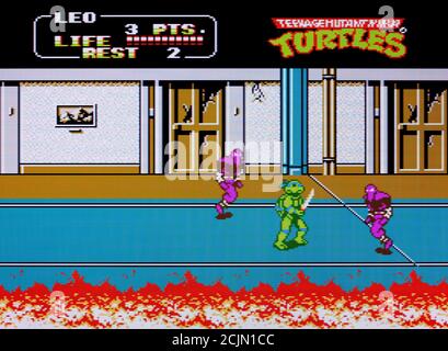 Teenage mutant Ninja Turtles II The Arcade Game - Nintendo Système de divertissement - NES Videogame - usage éditorial uniquement Banque D'Images